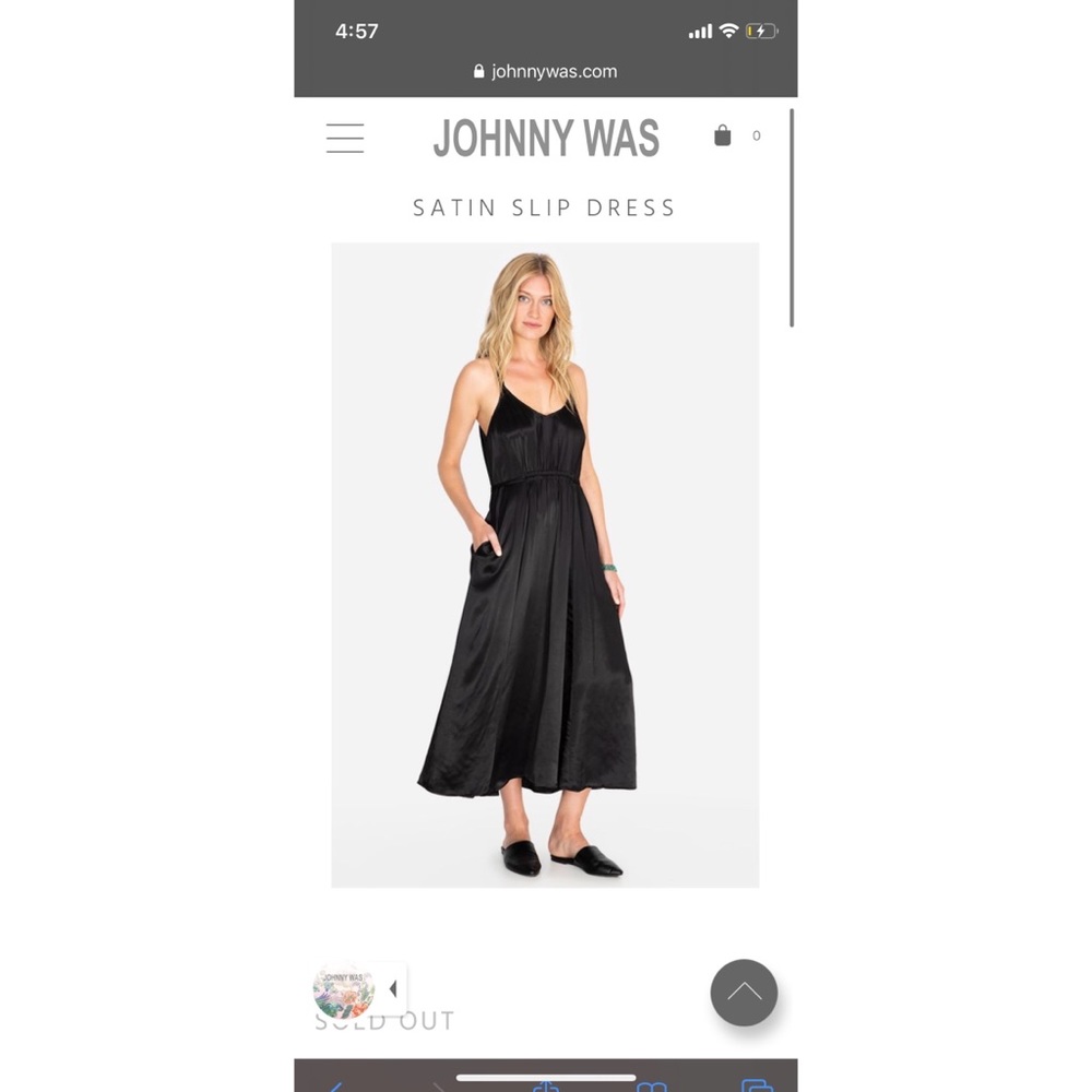 NWT JOHNNY WAS Satin Slip Dress 🖤